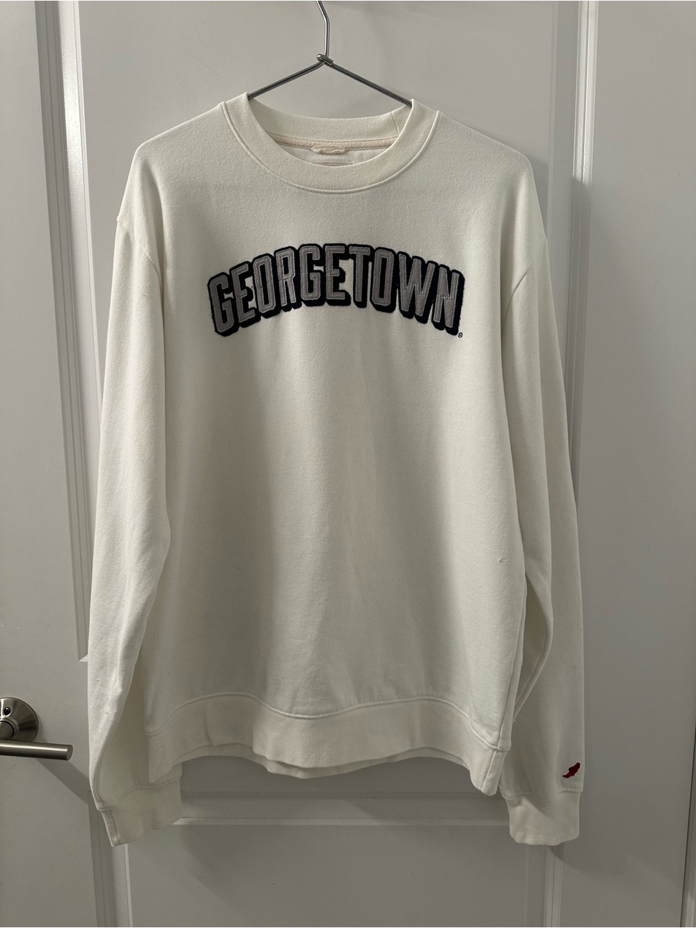 Source‎ Unknown White Georgetown Crewneck Sweatshirt
